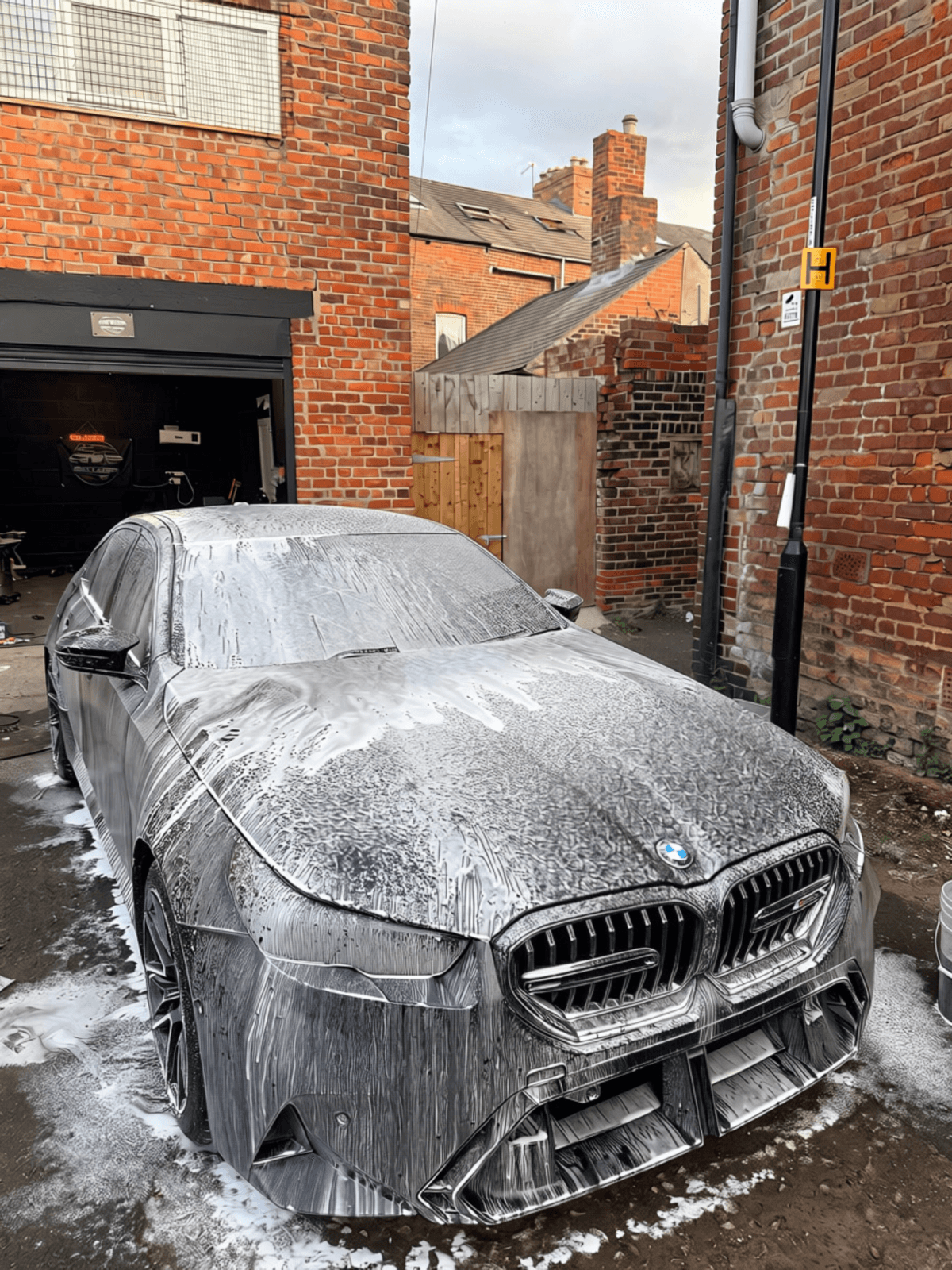 Car being detailed and valeted